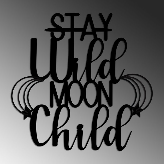 Wallity Stay Child Escultura de Pared de Metal Negra Wallity Stay Child Escultura de Pared de Metal Negra